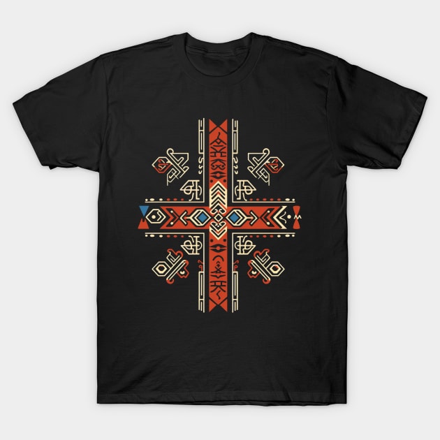 Ukrainian Modern Embroidery with Elements of Ancient  Runes T-Shirt by FrogandFog